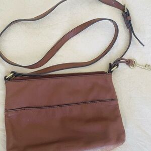 FOSSIL Fiona Brown Leather Crossbody Bag /Purse